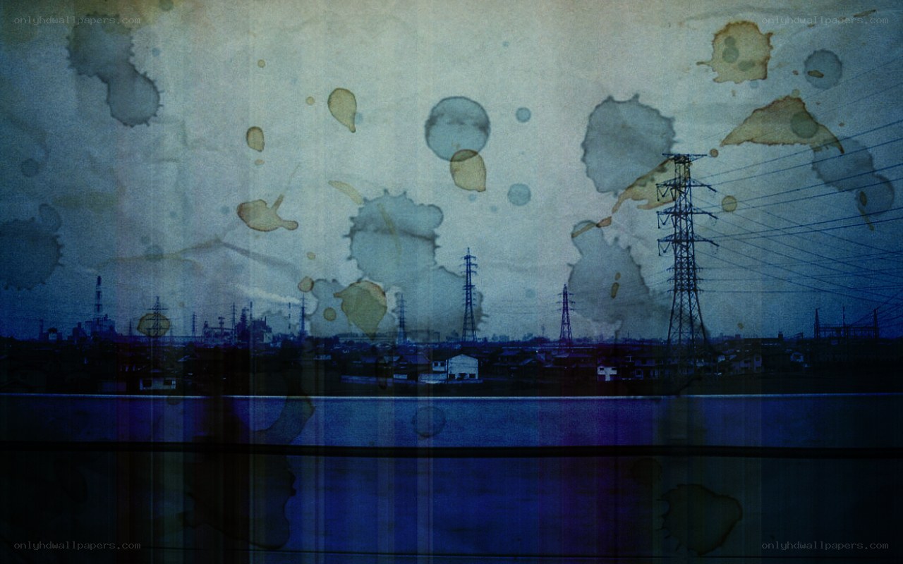 industrial landscape with stains