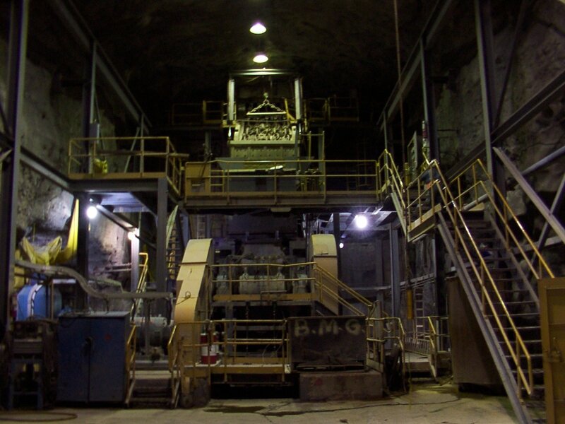 Industrial mining equipment interior
