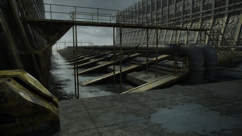 Industrial Pipe System — Gray, Dramatic, 3d Render