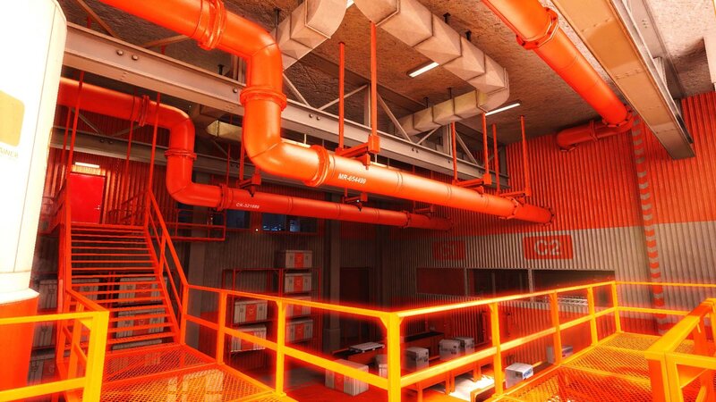 Industrial Pipe System — Orange