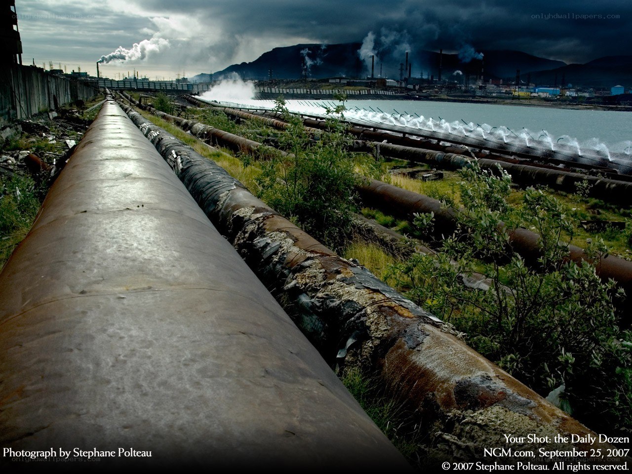 Industrial pipes and factory