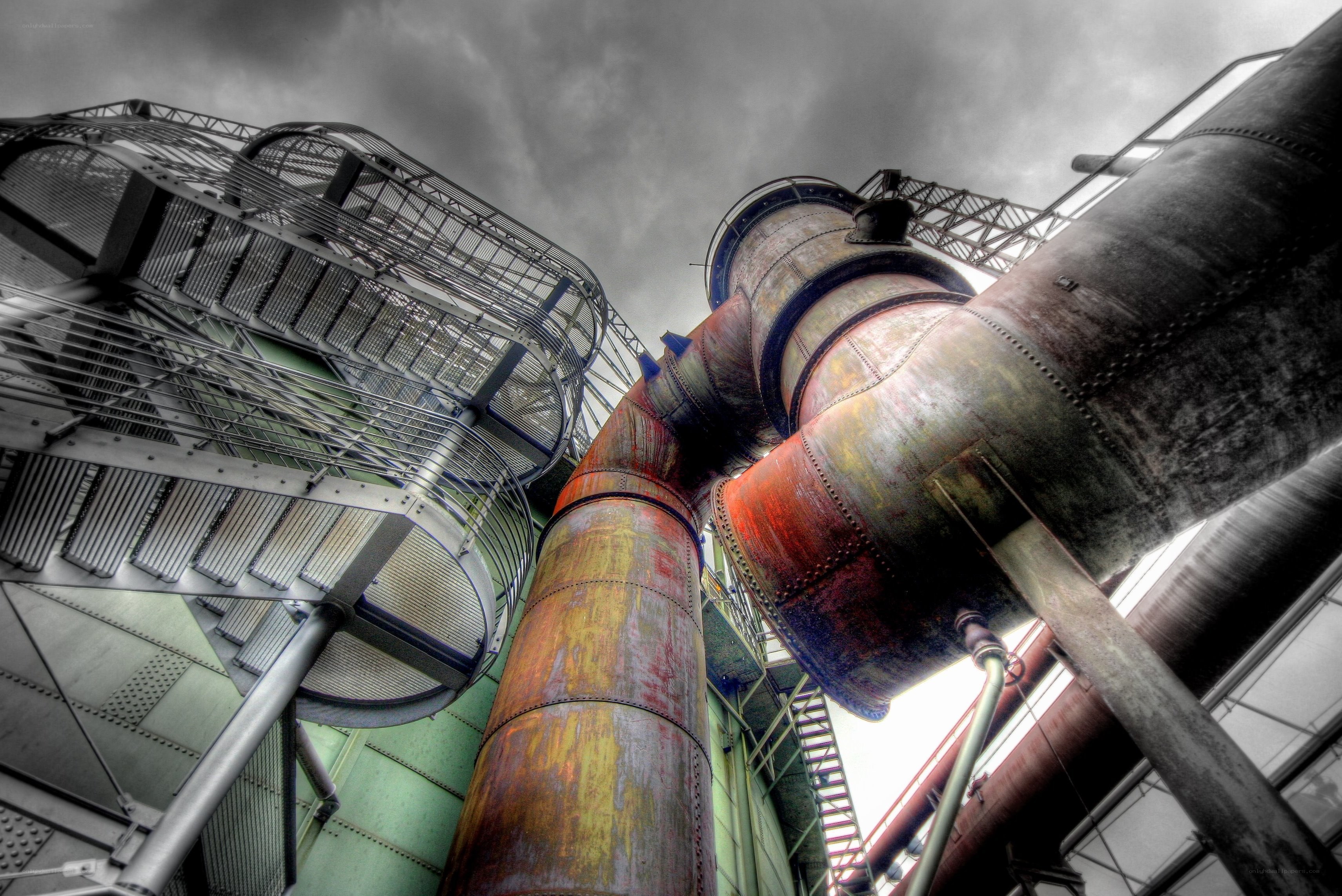 industrial pipes and staircase