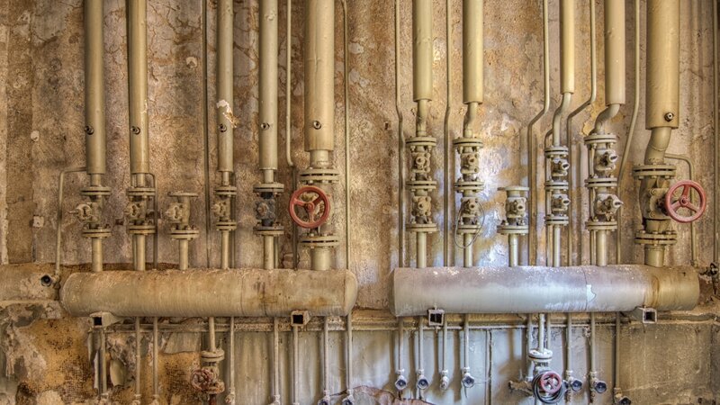 Industrial Pipes on Wall
