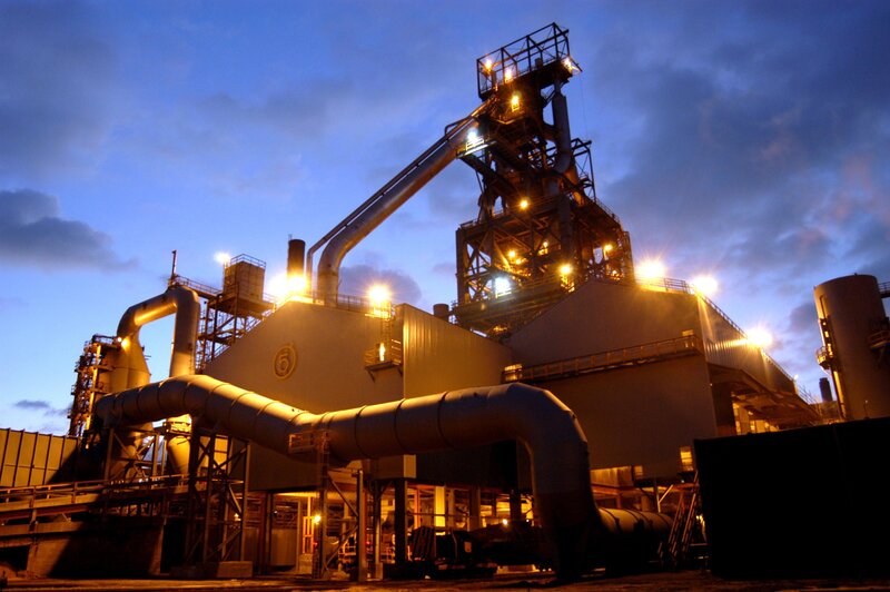 Industrial plant at dusk