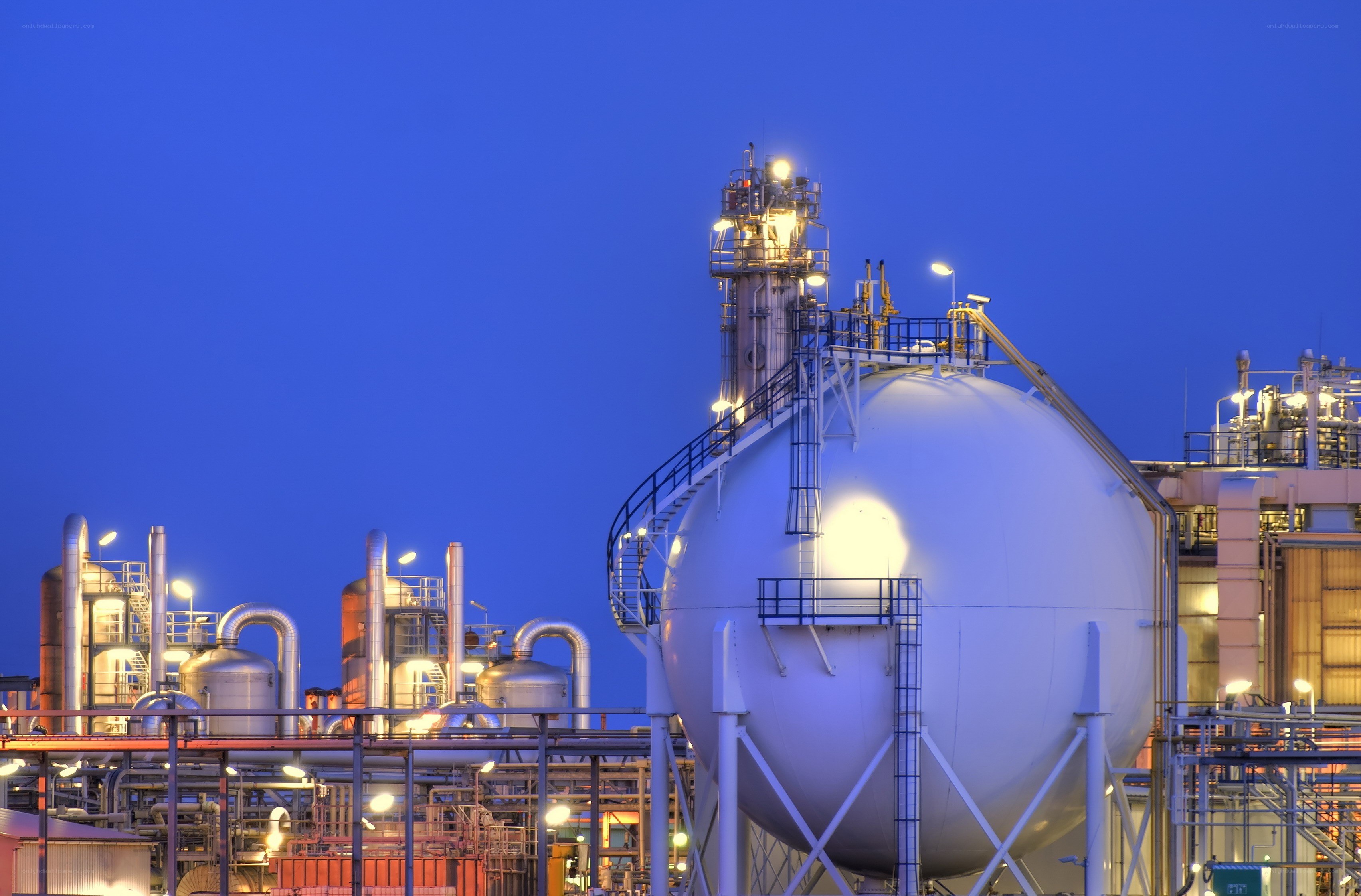 Industrial plant at dusk