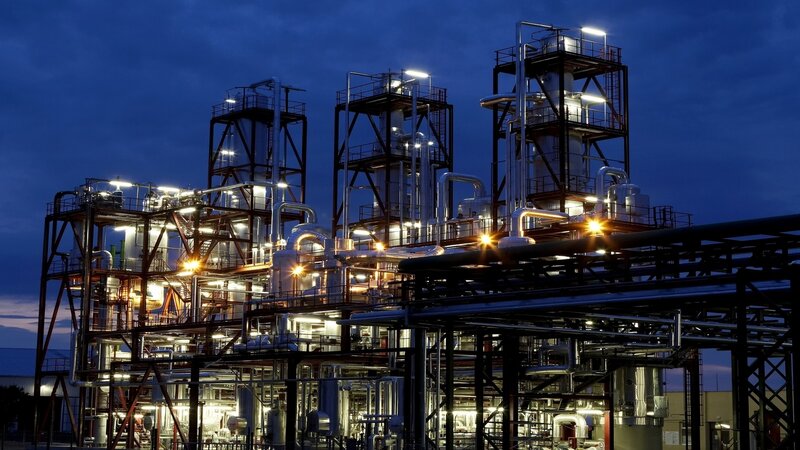 Industrial plant at dusk