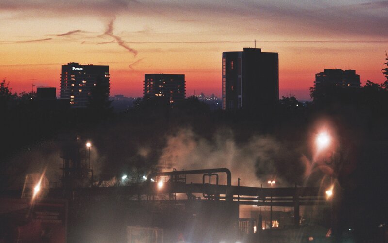 Industrial Plant at Dusk — Orange