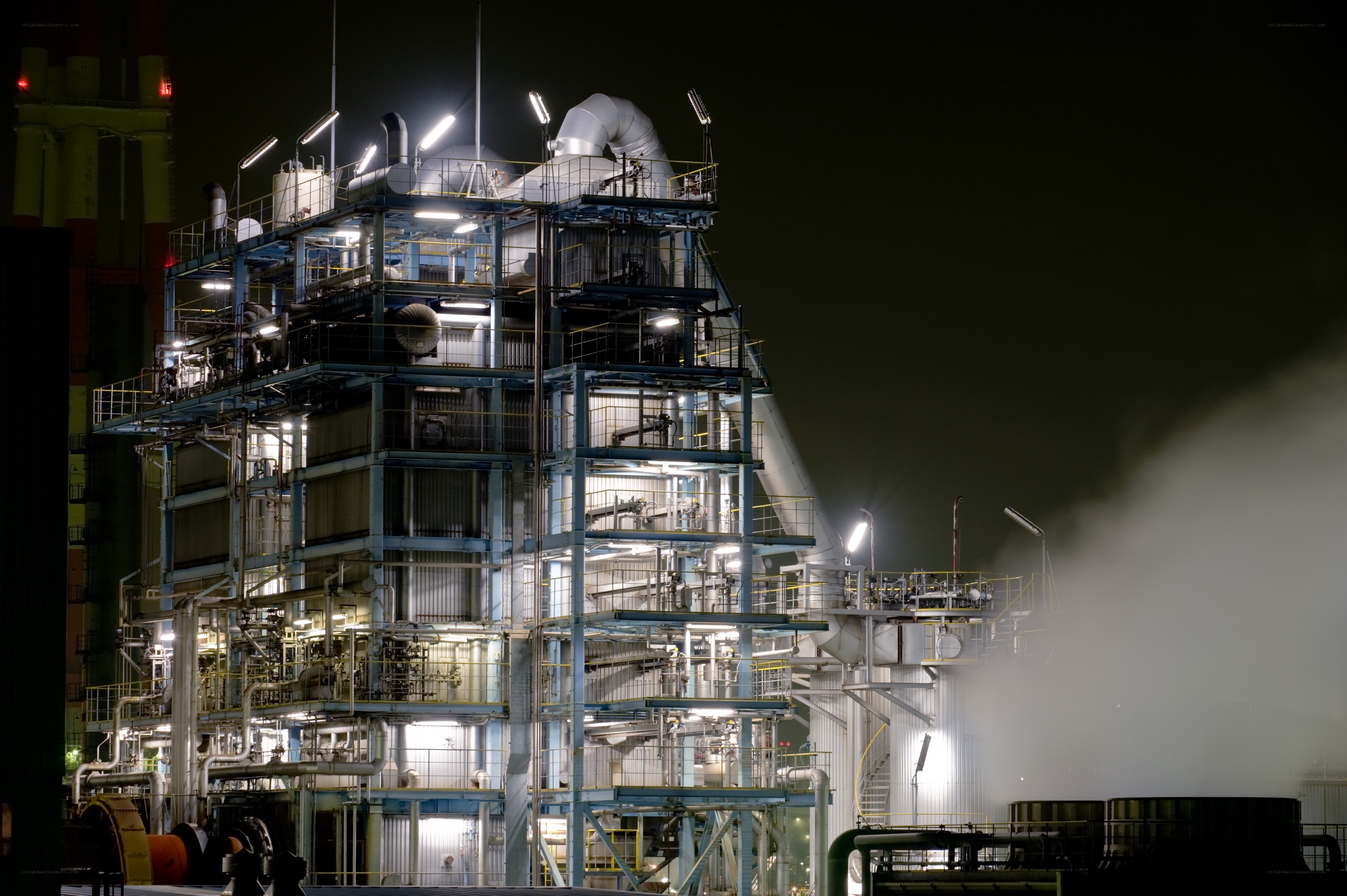 industrial plant at night
