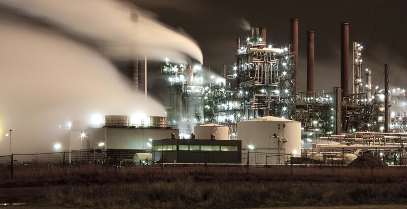 Industrial plant at night