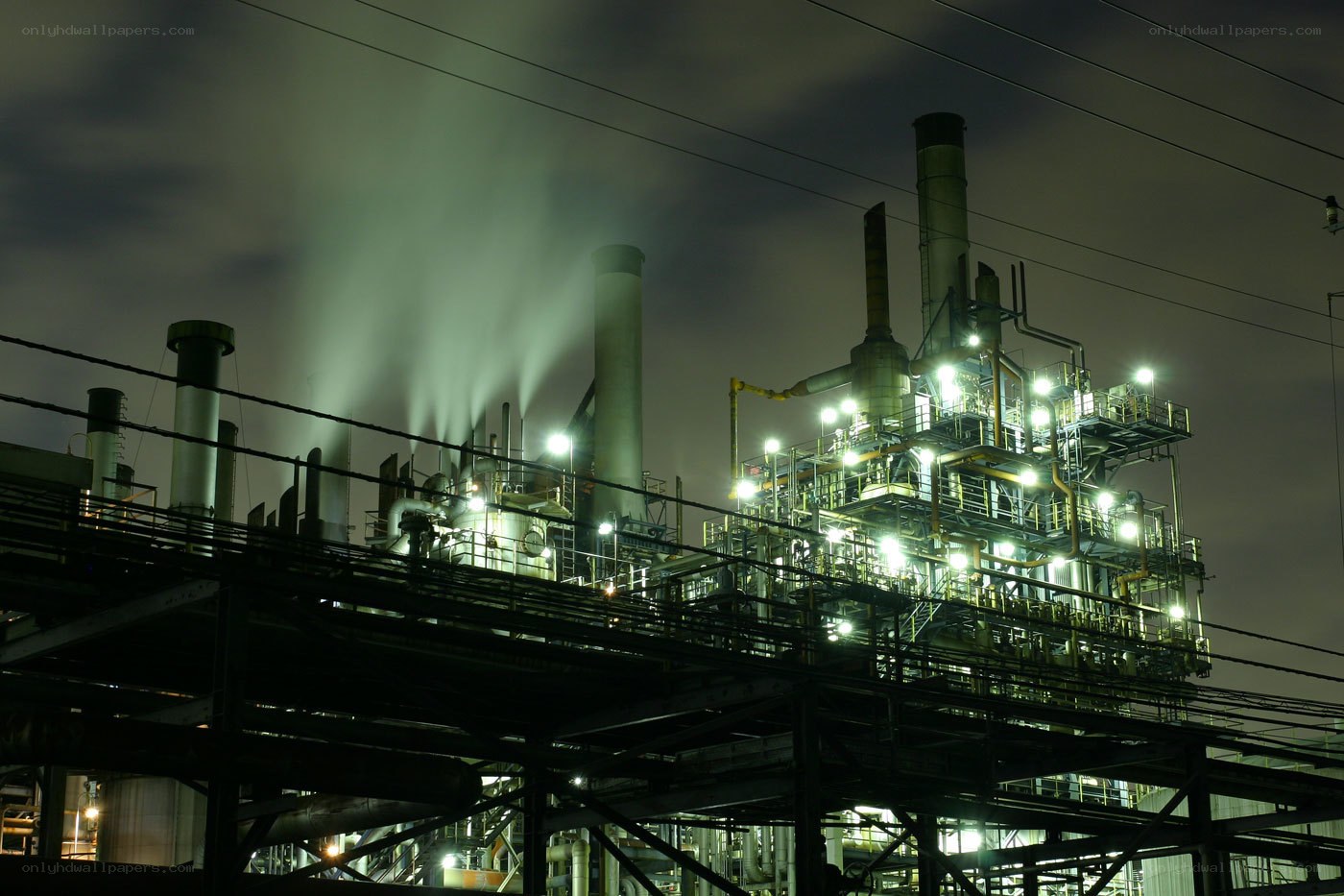 Industrial plant at night