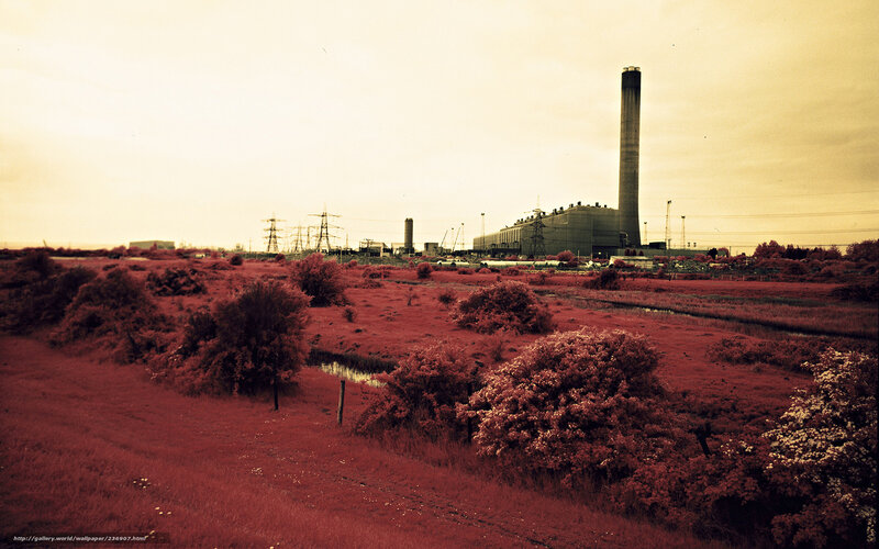 Industrial Plant in Field