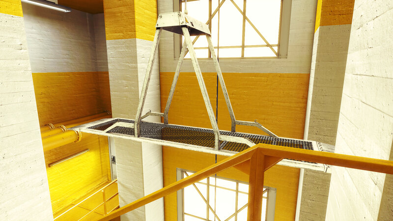industrial platform with ladder