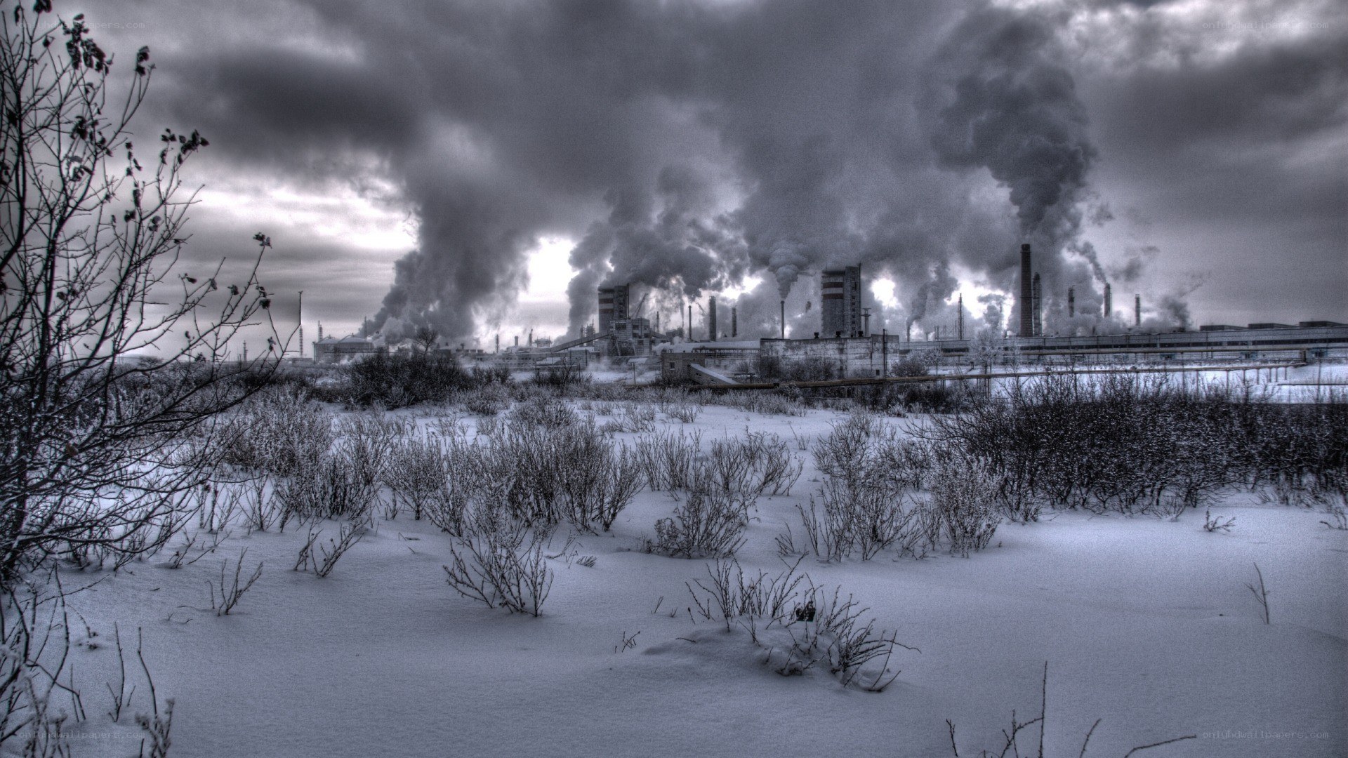 Industrial pollution in winter