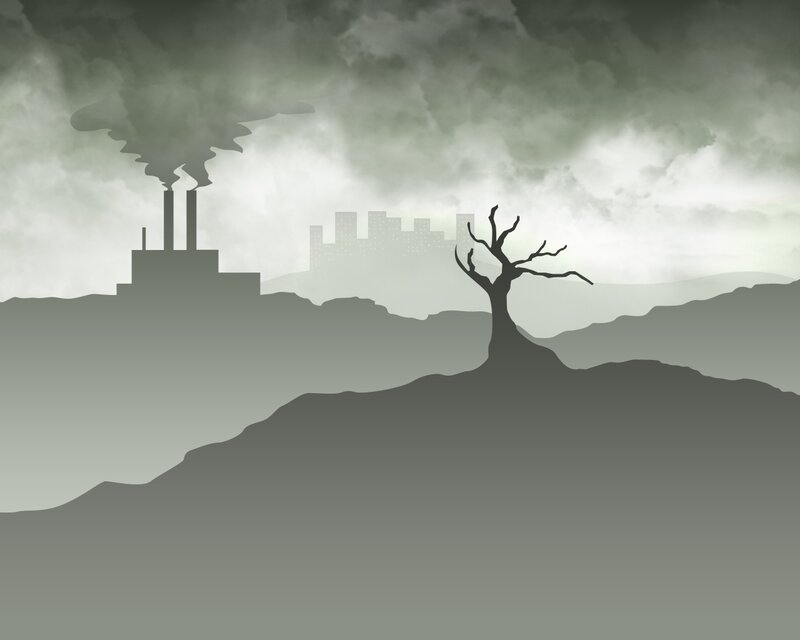 Industrial pollution landscape
