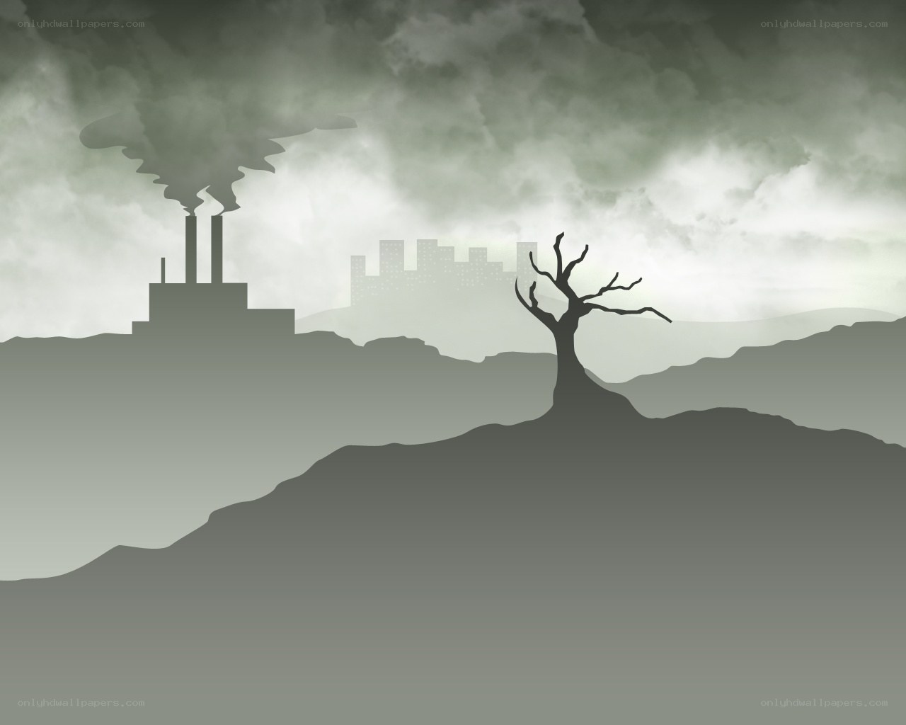 Industrial pollution landscape