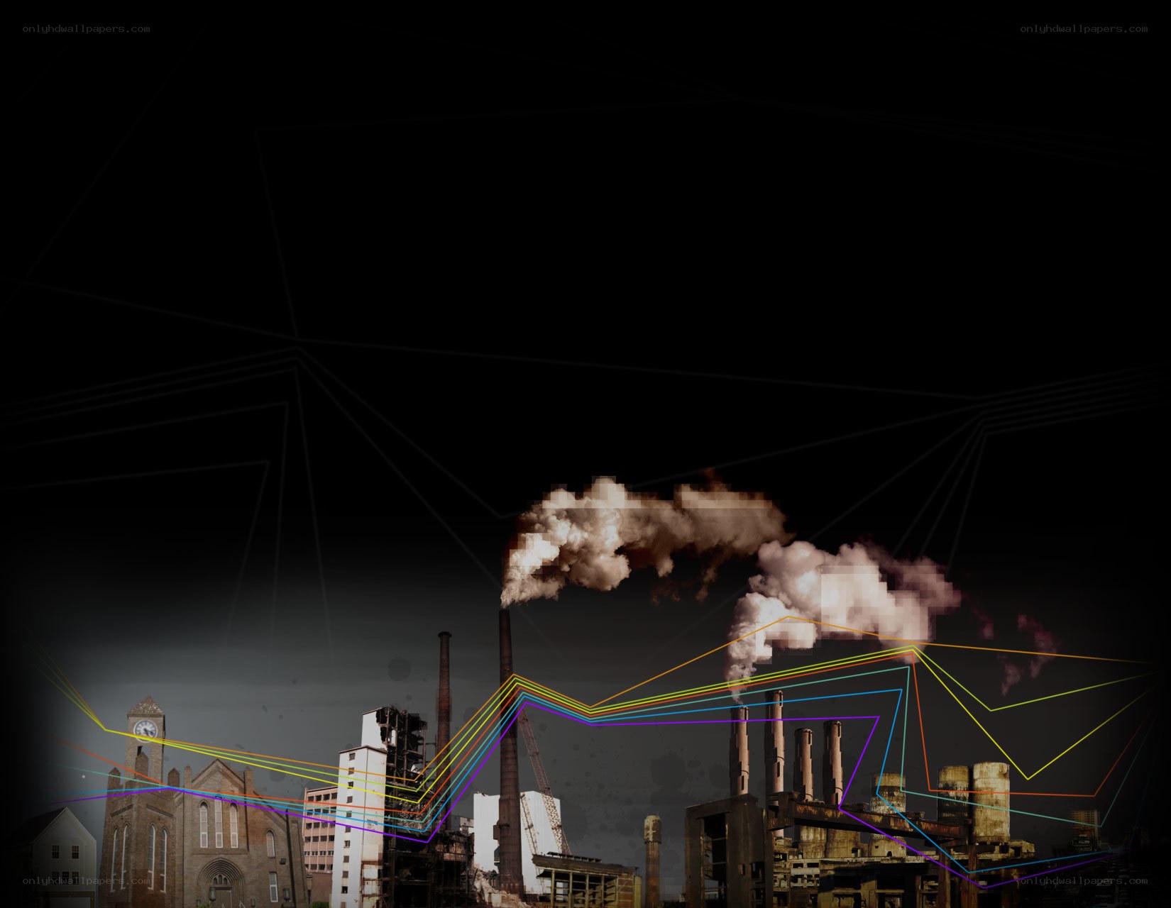 Industrial pollution with data lines