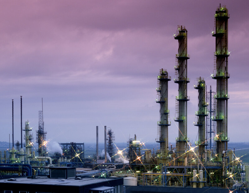 Industrial Refinery Complex — Purple, Dramatic
