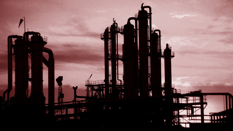 Industrial Refinery Complex — Red