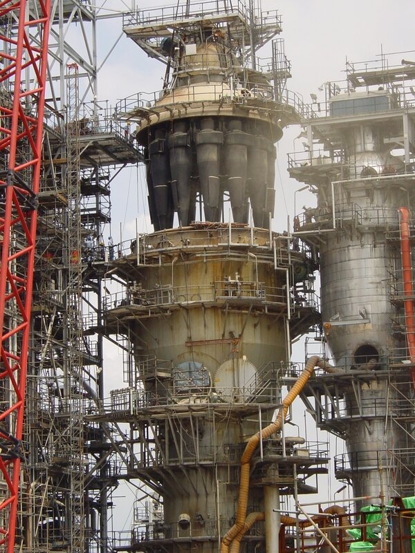 Industrial Refinery Tower — Gray