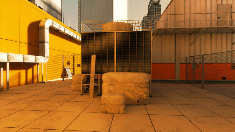 industrial rooftop scene