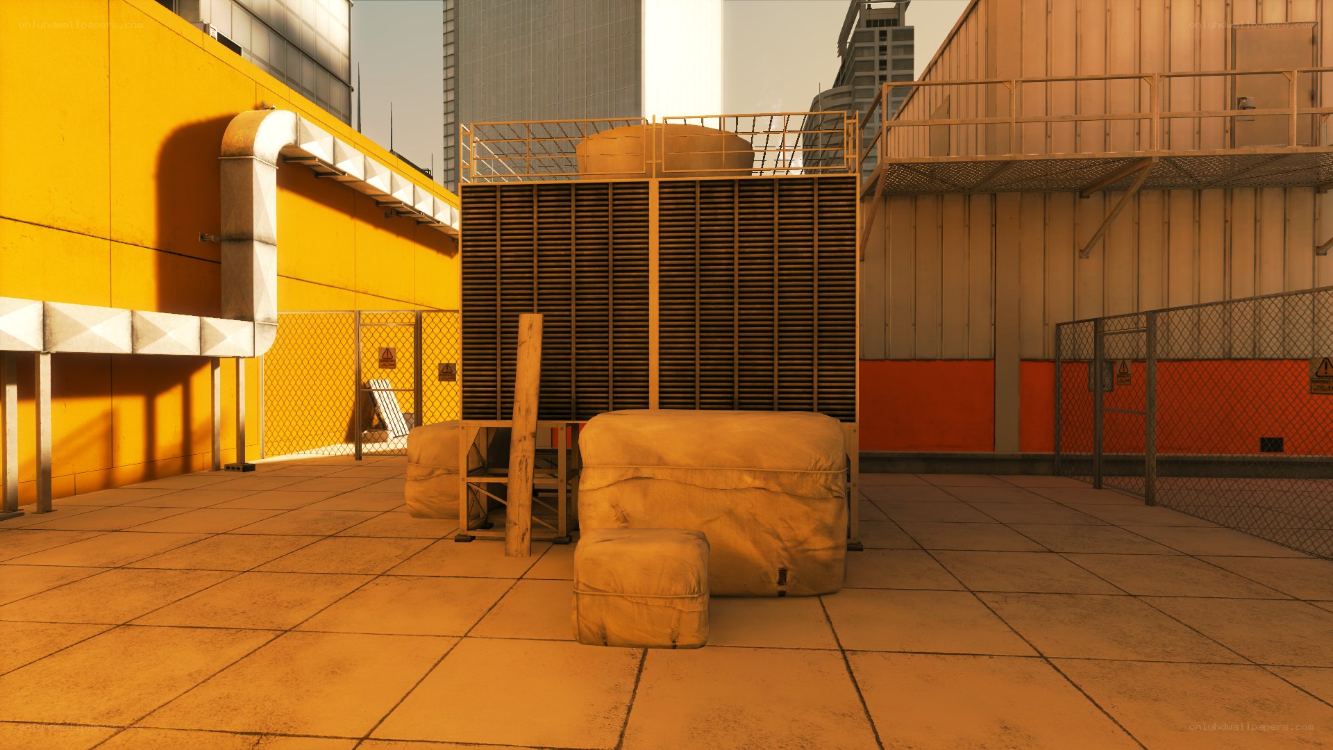industrial rooftop scene