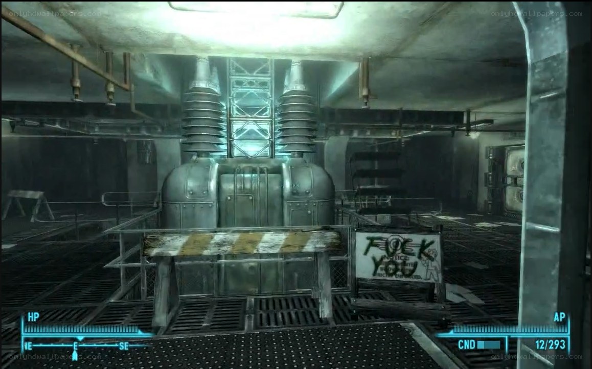 industrial room with graffiti