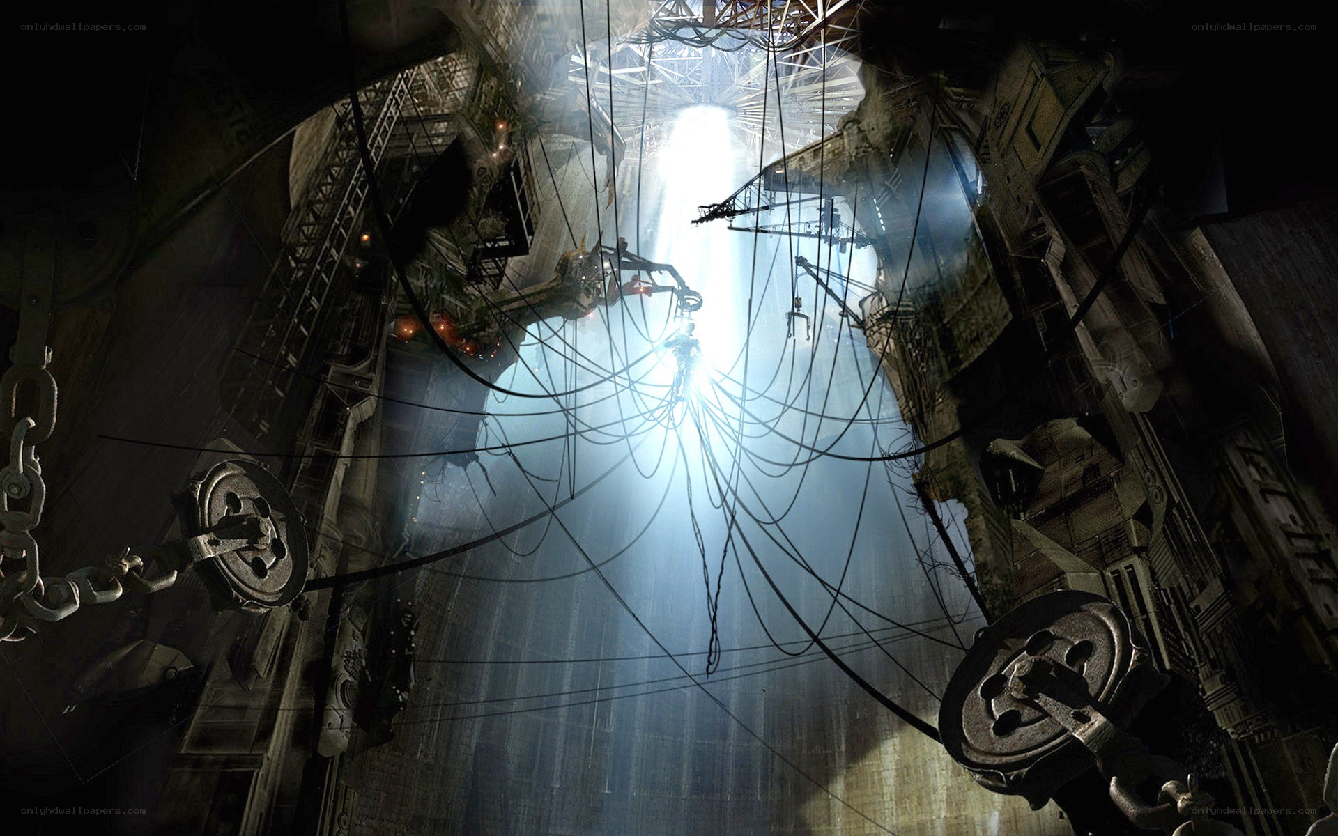 industrial shaft with light
