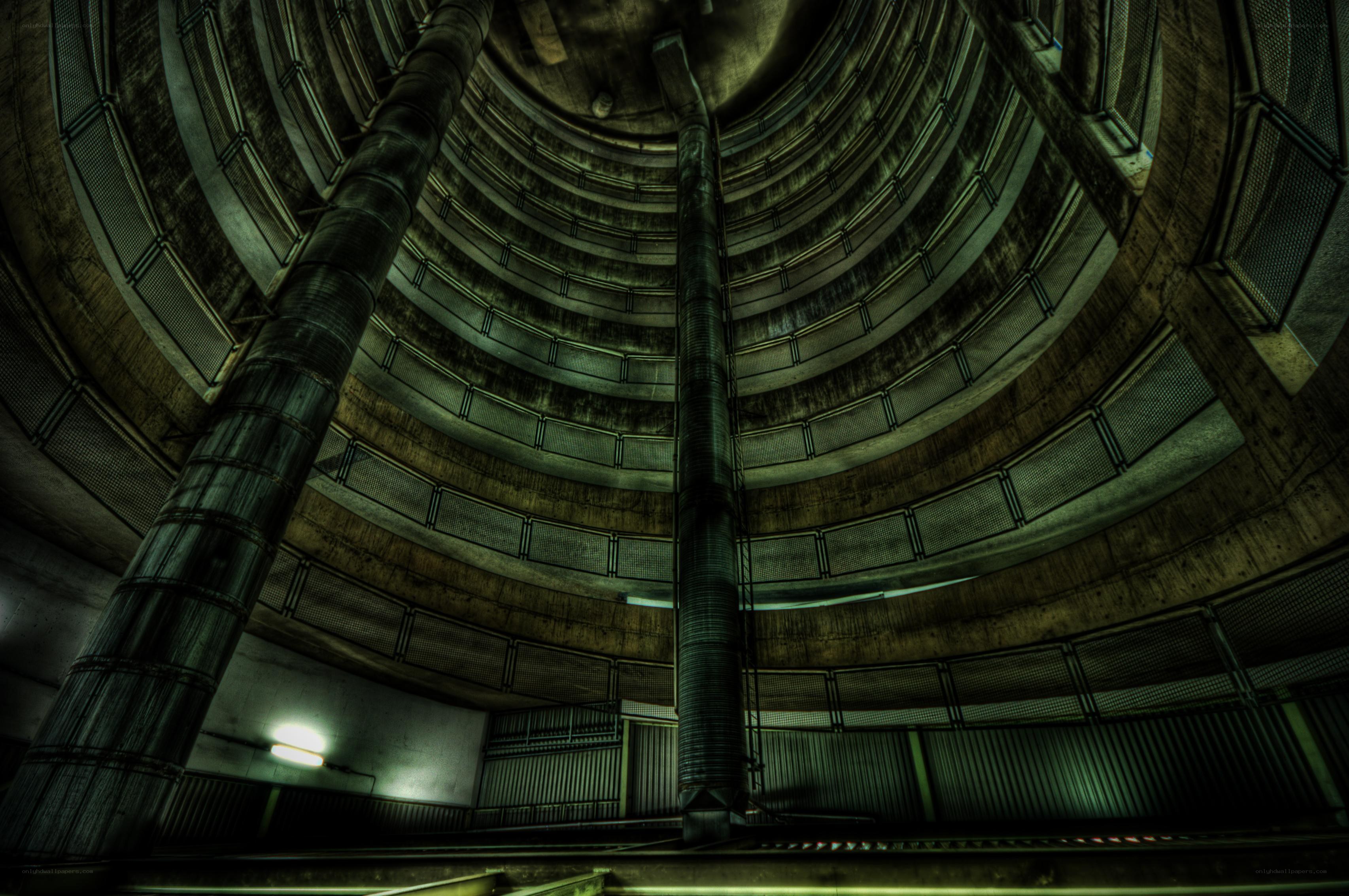 Industrial silo interior