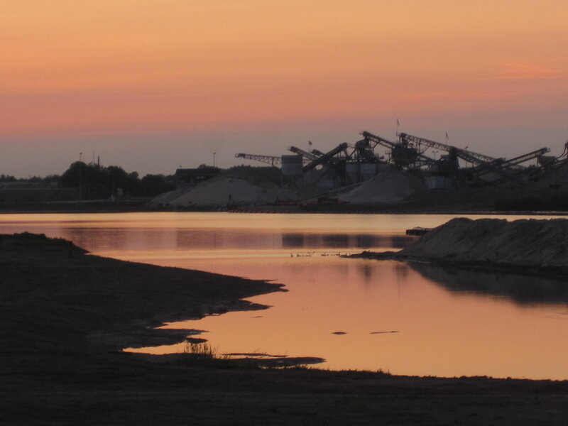 Industrial Site at Sunset