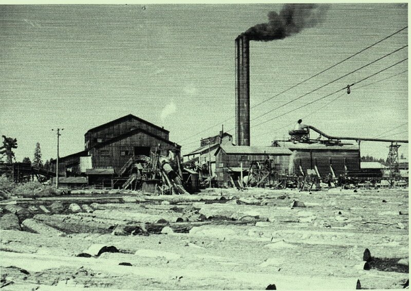 Industrial site with smokestack