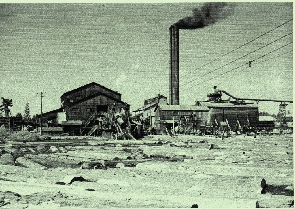 Industrial site with smokestack