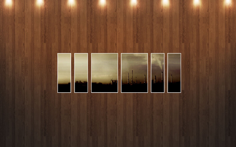 industrial skyline art display