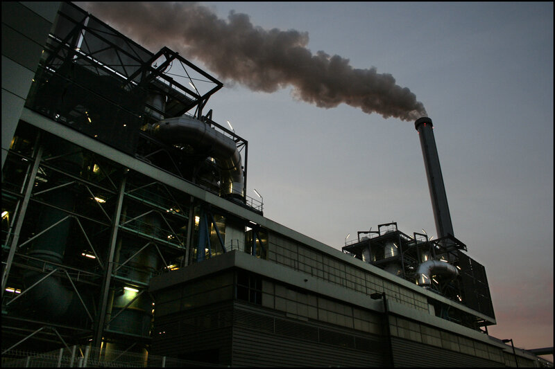 Industrial Smokestack — Gray, Dramatic