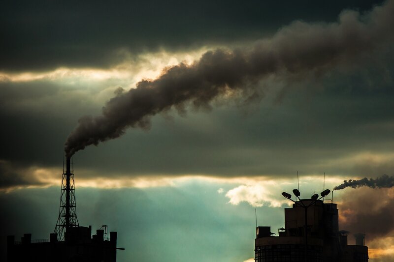 Industrial Smokestacks — Gray