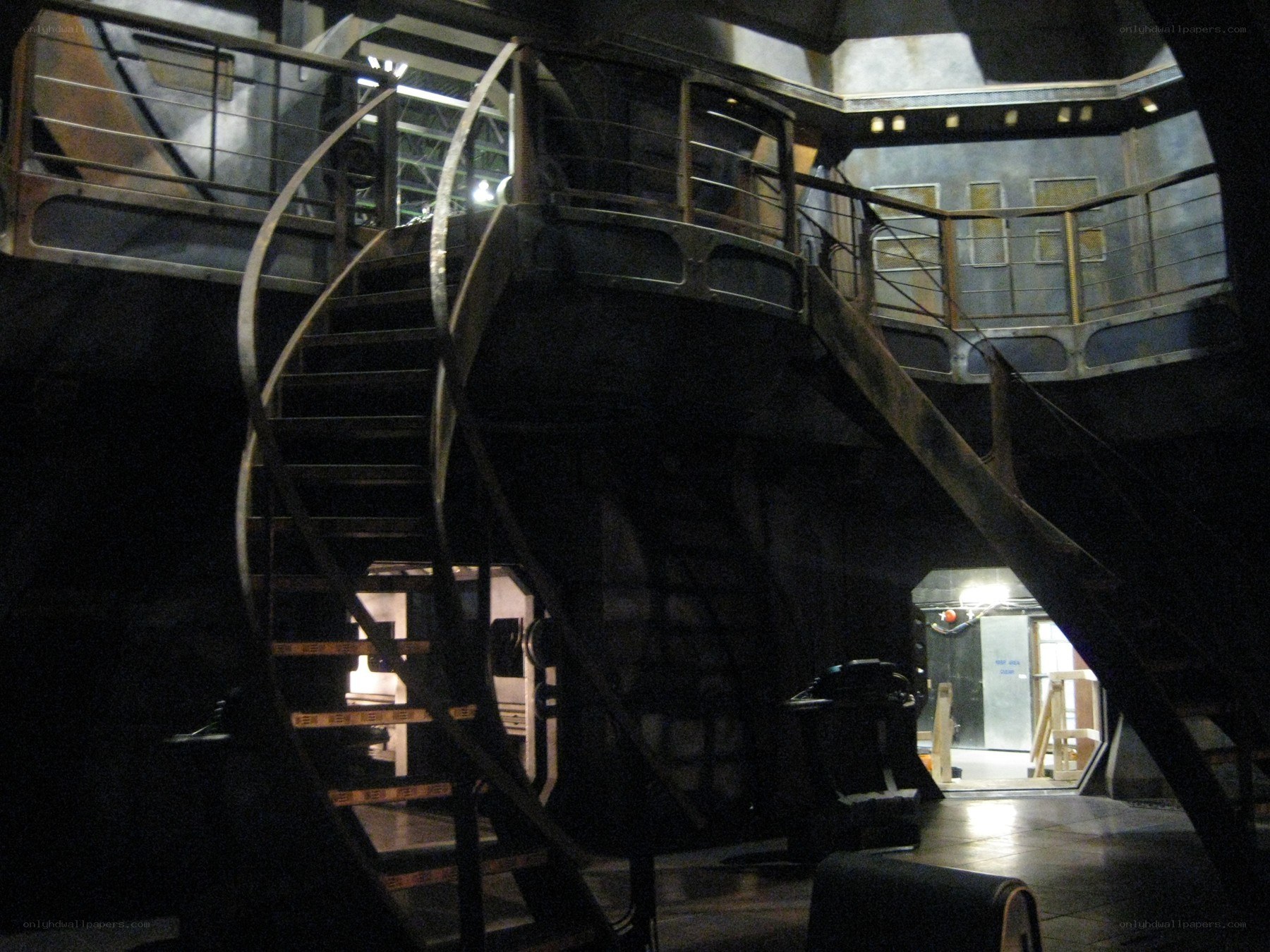 industrial spiral staircase interior