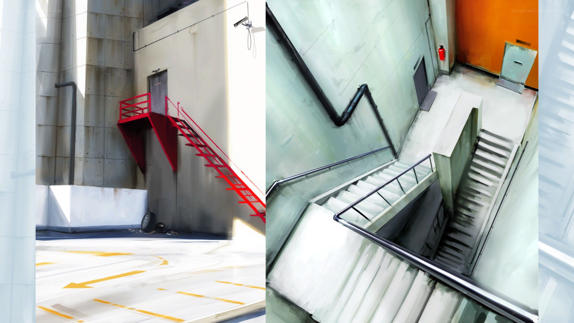 Industrial staircases and corridors