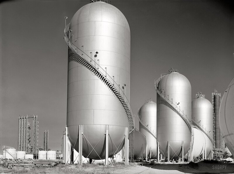 Industrial storage tanks at a facility