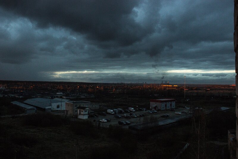 Industrial Town at Dusk