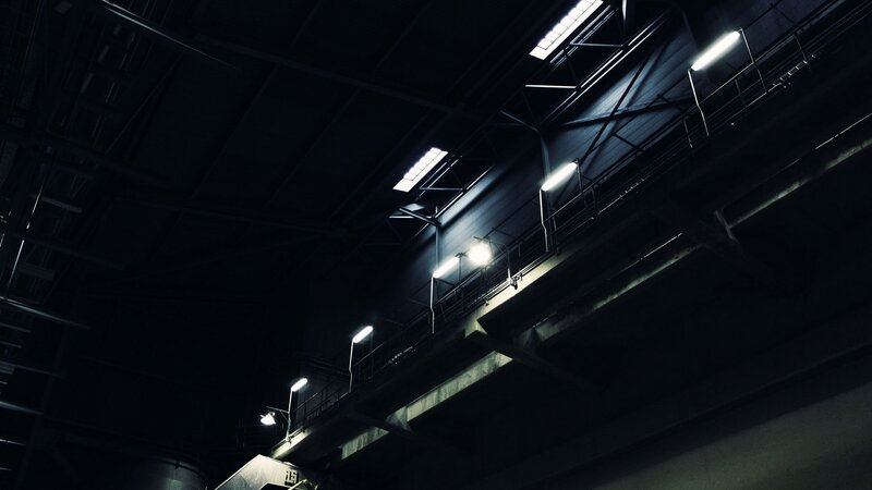 Industrial Walkway Lights — Black, Dark