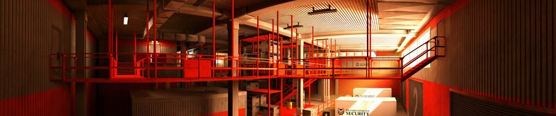 Industrial Warehouse Interior — Red