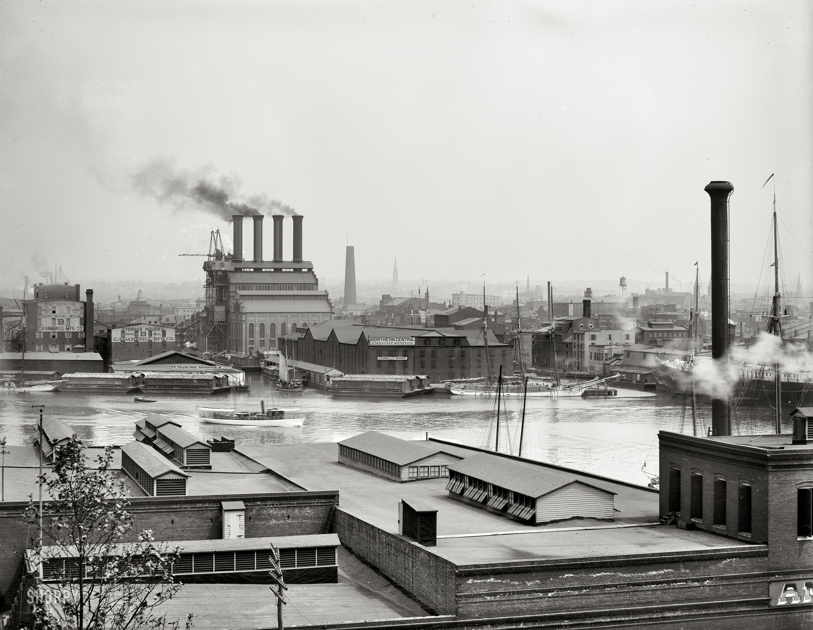 Industrial waterfront scene