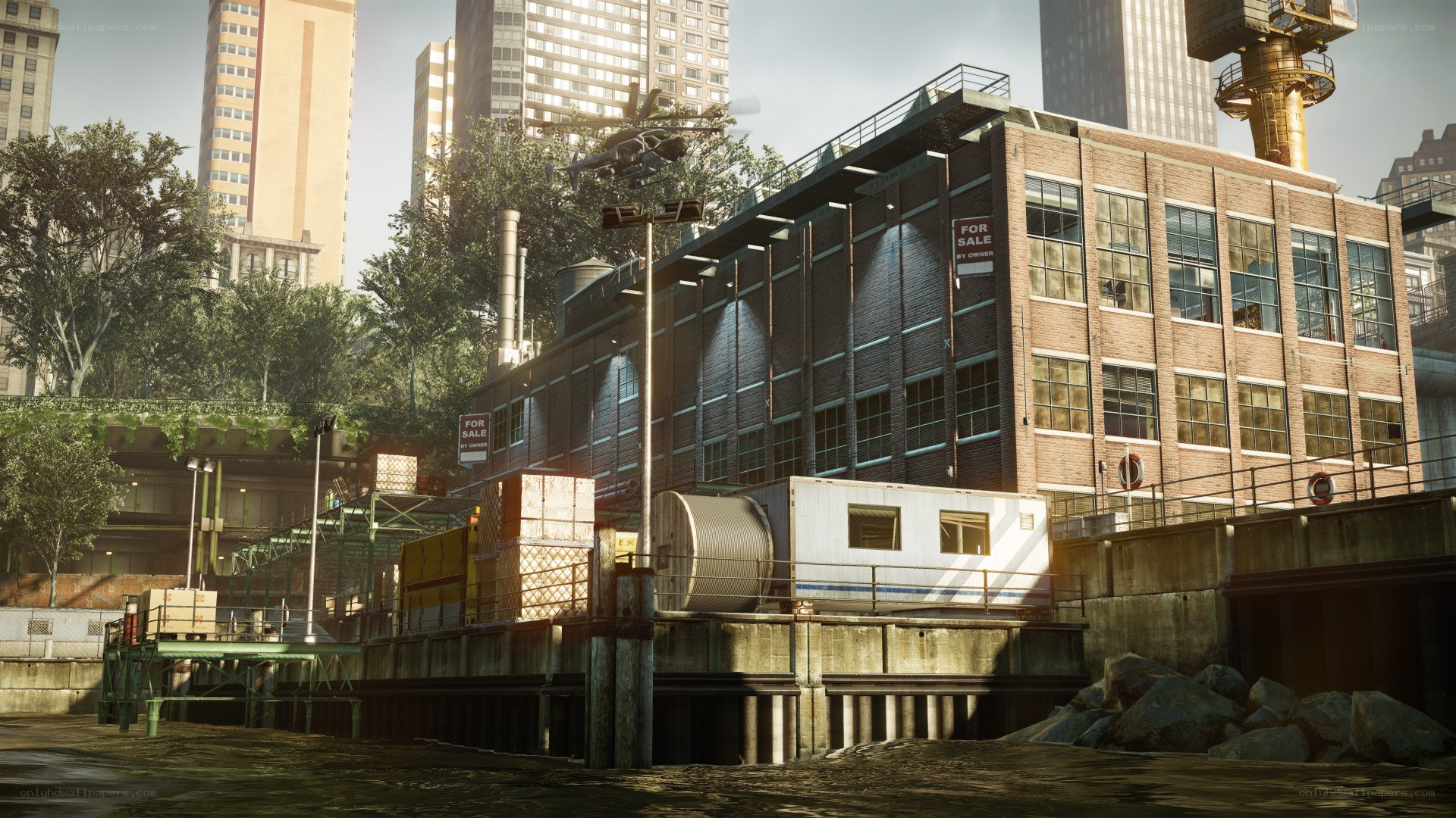 industrial waterfront scene