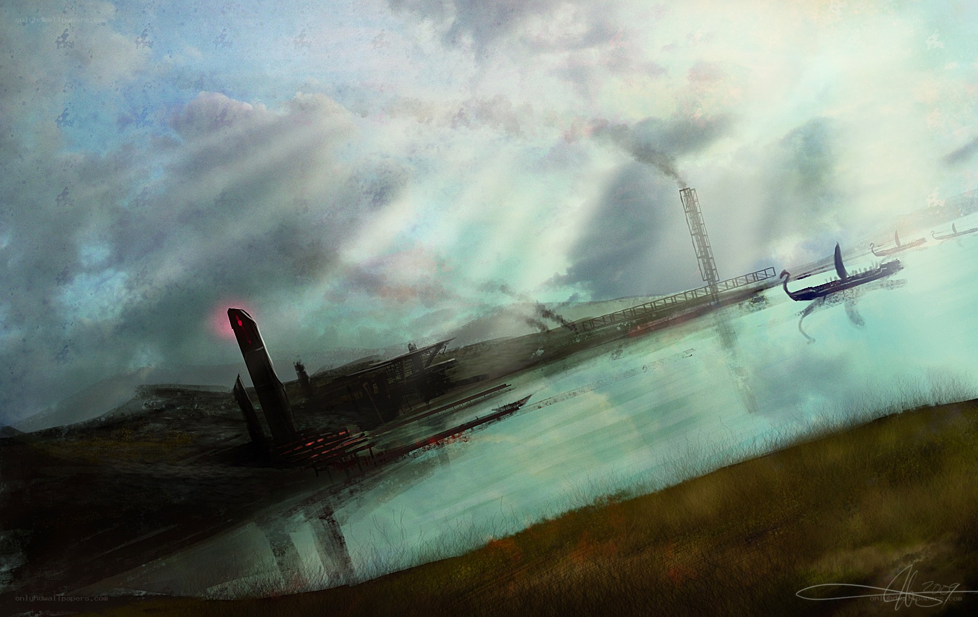 industrial waterfront scene