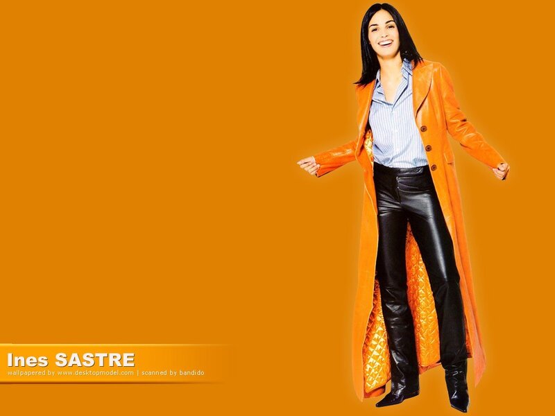 Ines Sastre in orange coat