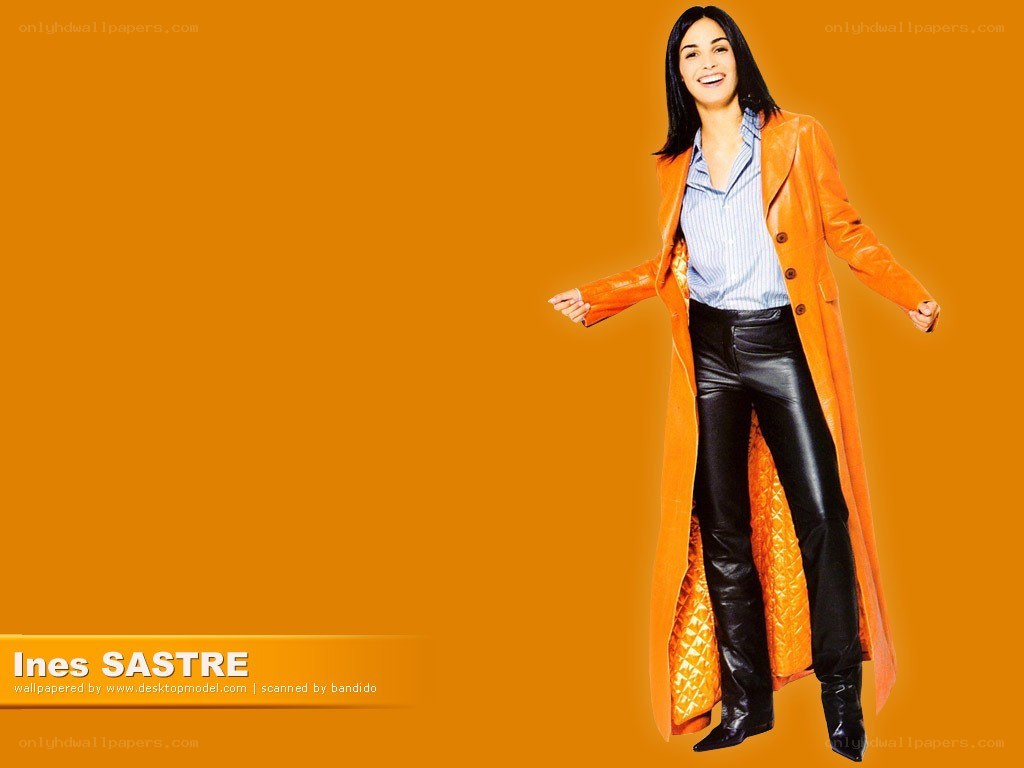 Ines Sastre in orange coat