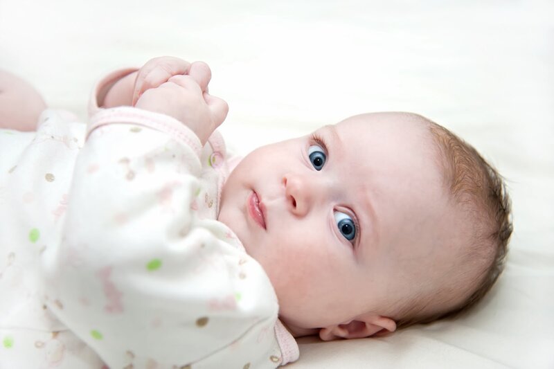 Infant Baby Lying Down — White, Calm