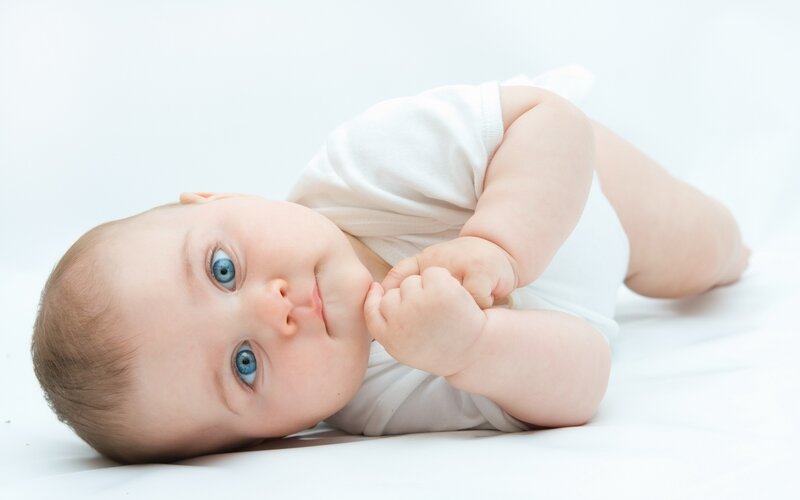 Infant Baby Lying Down — White