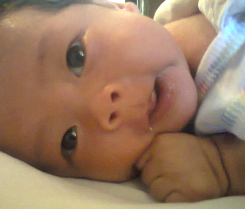 Infant Lying on Back — White, Calm