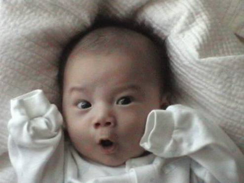 Infant Lying on Back — White