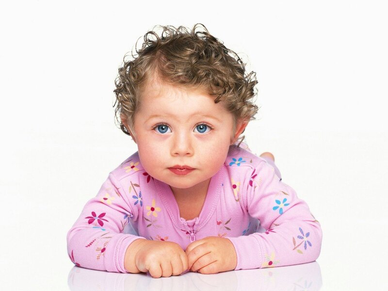 Infant with Curly Hair